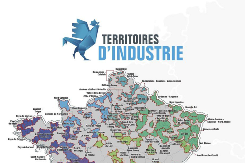 |||carte des 141 territoires d'industrie|||